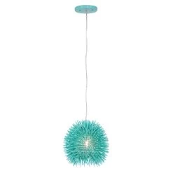 Urchin 169M01AQ 1-Light Mini Pendant - Aqua Velvet -Hanging Lighting 169M01AQ 1