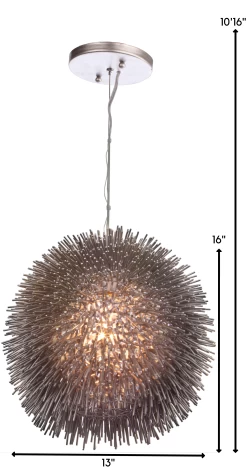 Urchin 169P01CH 1-Light Pendant Light - Painted Chrome -Hanging Lighting 169P01CH dim