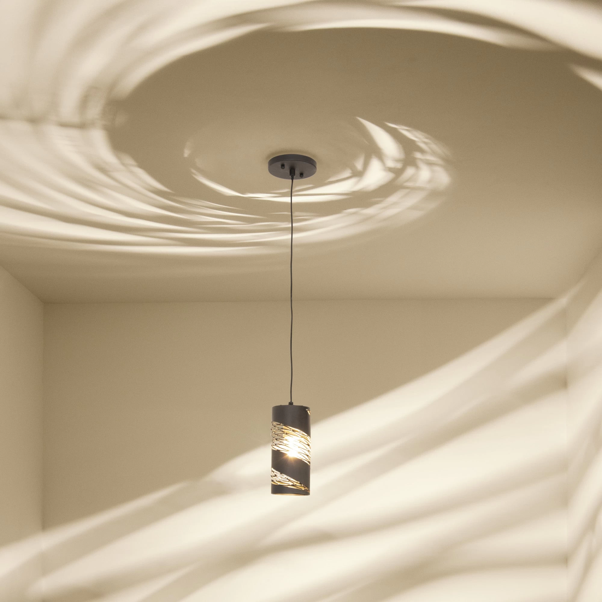 Flow 240M01MBFG 1-Light Mini Pendant - Matte Black/French Gold 6 Flow 240M01MBFG 1-Light Mini Pendant - Matte Black/French Gold - Image 4