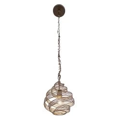 Flow 240P01HO 1-Light Twist Mini Pendant - Hammered Ore -Hanging Lighting 240P01HO 2