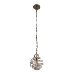 Flow 240P01HO 1-Light Twist Mini Pendant - Hammered Ore -Hanging Lighting 240P01HO 4