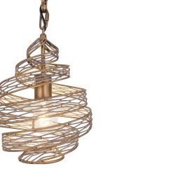 Flow 240P01HO 1-Light Twist Mini Pendant - Hammered Ore -Hanging Lighting 240P01HO Detail 1