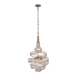 Flow 240P03HO 3-Light Pendant Light - Hammered Ore -Hanging Lighting 240P03HO 1