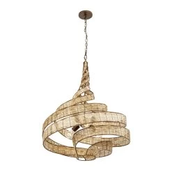 Flow 240P06BTR 6-Light Twist Pendant Light - Baguette/Natural Rattan -Hanging Lighting 240P06BTR 1 b47e04f5 ad34 4cd1 8bd4 0da7a7cb244c