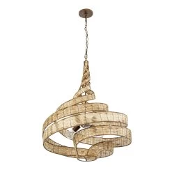 Flow 240P06BTR 6-Light Twist Pendant Light - Baguette/Natural Rattan -Hanging Lighting 240P06BTR 3 fbed00e9 b2b1 4fab 8214 0bd9cd552b51
