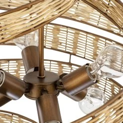 Flow 240P06BTR 6-Light Twist Pendant Light - Baguette/Natural Rattan -Hanging Lighting 240P06BTR Detail 3 6cec35d5 3a6d 4311 89eb db04f6746ee9