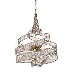 Flow 240P06HO 6-Light Pendant Light - Hammered Ore -Hanging Lighting 240P06HO