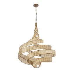 Flow 240P06LBTR 6-Light Large Twist Pendant Light - Baguette/Natural Rattan -Hanging Lighting 240P06LBTR 3 e932cfbd a1d2 4075 b5f1 89e99fd3b11c