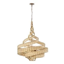Flow 240P06LBTR 6-Light Large Twist Pendant Light - Baguette/Natural Rattan -Hanging Lighting 240P06LBTR 4 ab32dd14 fd8e 48d9 ae67 4065f77ca97e