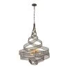Flow 240P06MBFG 6-Light Pendant Light - Matte Black/French Gold -Hanging Lighting 240P06MBFG