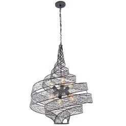 Flow 240P06SL 6-Light Pendant Light - Steel -Hanging Lighting 240P06SL alt 3