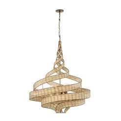 Flow 240P08BTR 8-Light Twist Pendant Light - Baguette/Natural Rattan -Hanging Lighting 240P08BTR 4 661e6e84 29aa 4ec7 bed4 dd923966a591