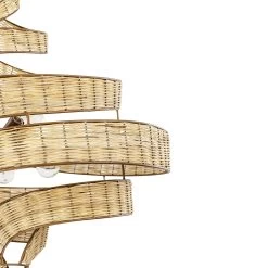 Flow 240P08BTR 8-Light Twist Pendant Light - Baguette/Natural Rattan -Hanging Lighting 240P08BTR Detail 1 b5cfbbca 2669 40ad 8f00 63a6493f5eba