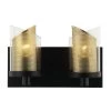 So Inclined 246B02BLGO 2-Light Vanity Light - Black/Gold -Hanging Lighting 246B02BLGO 1