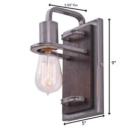 Lofty 268B01SL 1-Light Vanity Light - Steel -Hanging Lighting 268B01SL dim