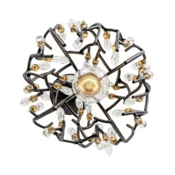 Bask 271M01MBFG 1-Light Crystal Mini Pendant Light - Matte Black/French Gold 10 Bask 271M01MBFG 1-Light Crystal Mini Pendant Light - Matte Black/French Gold -Hanging Lighting 271M01MBFG 2