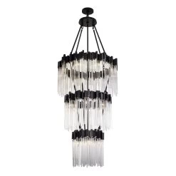 Matrix 309C19MBFG 18-Light Chandelier - Matte Black/French Gold -Hanging Lighting 309C19MBFG