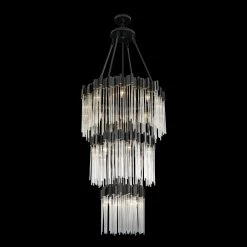 Matrix 309C19MBFG 18-Light Chandelier - Matte Black/French Gold -Hanging Lighting 309C19MBFG 1