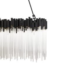 Matrix 309N06MBFG 6-Light Linear Pendant Light - Matte Black/French Gold -Hanging Lighting 309N06MBFG Detail 1