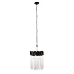 Matrix 309P03MBFG 3-Light Pendant Light - Matte Black/French Gold