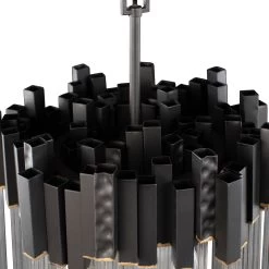 Matrix 309P03MBFG 3-Light Pendant Light - Matte Black/French Gold -Hanging Lighting 309P03MBFG Detail 2