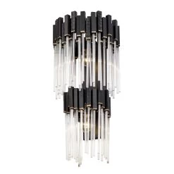 Matrix 309W02LMBFG 2-Light Wall Sconce - Matte Black/French Gold -Hanging Lighting 309W02LMBFG