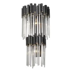 Matrix 309W02LMBFG 2-Light Wall Sconce - Matte Black/French Gold -Hanging Lighting 309W02LMBFG 1