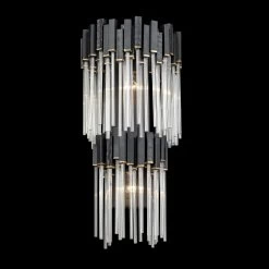 Matrix 309W02LMBFG 2-Light Wall Sconce - Matte Black/French Gold -Hanging Lighting 309W02LMBFG 7