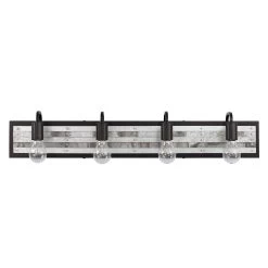 Abbey Rose 336B04BL 4-Light Vanity Light - Black/Galvanized 12 Abbey Rose 336B04BL 4-Light Vanity Light - Black/Galvanized -Hanging Lighting 336B04BL 3