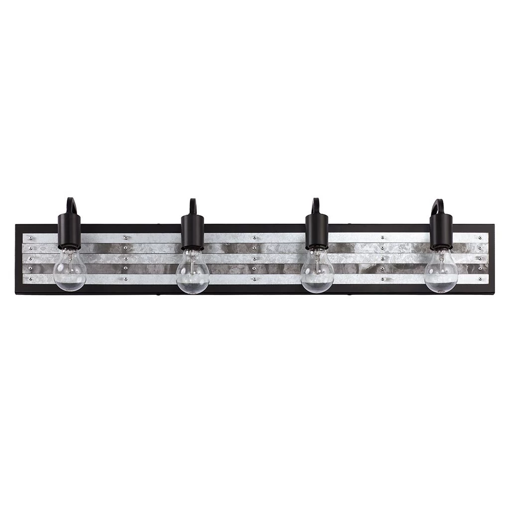 Abbey Rose 336B04BL 4-Light Vanity Light - Black/Galvanized 7 Abbey Rose 336B04BL 4-Light Vanity Light - Black/Galvanized - Image 5