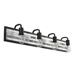Abbey Rose 336B04BL 4-Light Vanity Light - Black/Galvanized 14 Abbey Rose 336B04BL 4-Light Vanity Light - Black/Galvanized -Hanging Lighting 336B04BL 5