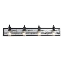 Abbey Rose 336B04BL 4-Light Vanity Light - Black/Galvanized 15 Abbey Rose 336B04BL 4-Light Vanity Light - Black/Galvanized -Hanging Lighting 336B04BL 6