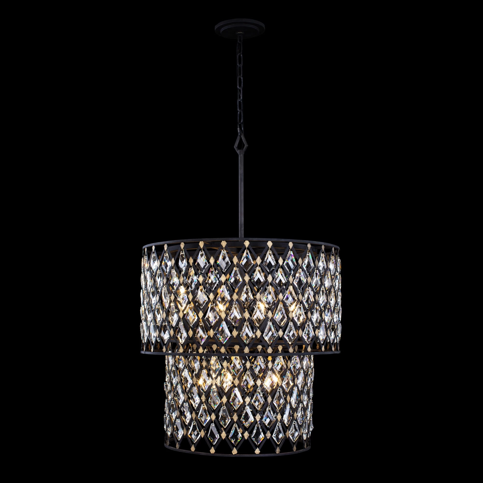 Windsor 345C07CBHG 7-Light Crystal Chandelier - Carbon Black/Havana Gold 4 Windsor 345C07CBHG 7-Light Crystal Chandelier - Carbon Black/Havana Gold - Image 2