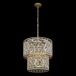 Windsor 345C07FGMB 7-Light Chandelier - French Gold/Matte Black -Hanging Lighting 345C07FGMB 1