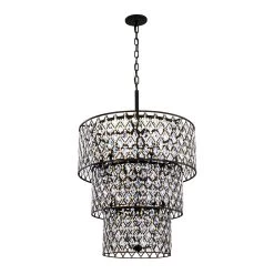 Windsor 345C13CBHG 13-Light Crystal Chandelier - Carbon Black/Havana Gold -Hanging Lighting 345C13CBHG 4
