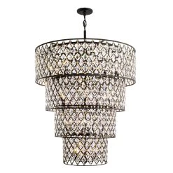 Windsor 345C21CBHG 21-Light Crystal Chandelier - Carbon Black /Havana Gold