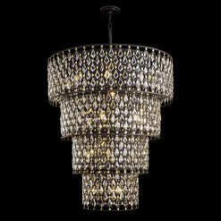 Windsor 345C21CBHG 21-Light Crystal Chandelier - Carbon Black /Havana Gold -Hanging Lighting 345C21CBHG 2