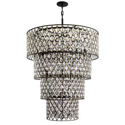 Windsor 345C21CBHG 21-Light Crystal Chandelier - Carbon Black /Havana Gold -Hanging Lighting 345C21CBHG 3