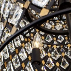 Windsor 345C21CBHG 21-Light Crystal Chandelier - Carbon Black /Havana Gold -Hanging Lighting 345C21CBHG 4