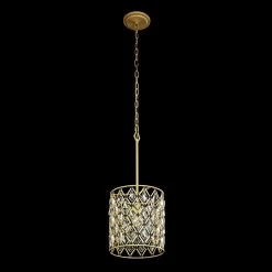 Windsor 345P01FGMB 1-Light Pendant Light - French Gold/Matte Black -Hanging Lighting 345P01FGMB 1