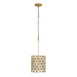 Hanging Lighting 9 Windsor 345P01FGMB 1-Light Pendant Light - French Gold/Matte Black