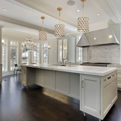 Windsor 345P01FGMB 1-Light Pendant Light - French Gold/Matte Black -Hanging Lighting 345P01FGMB app square