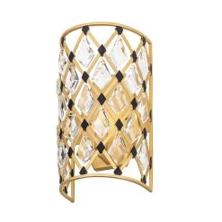 Windsor 345W01FGMB 1-Light Wall Sconce - French Gold/Matte Black -Hanging Lighting 345W01FGMB 4
