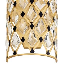 Windsor 345W02FGMB 2-Light Wall Sconce - French Gold/Matte Black -Hanging Lighting 345W02FGMB Detail 1