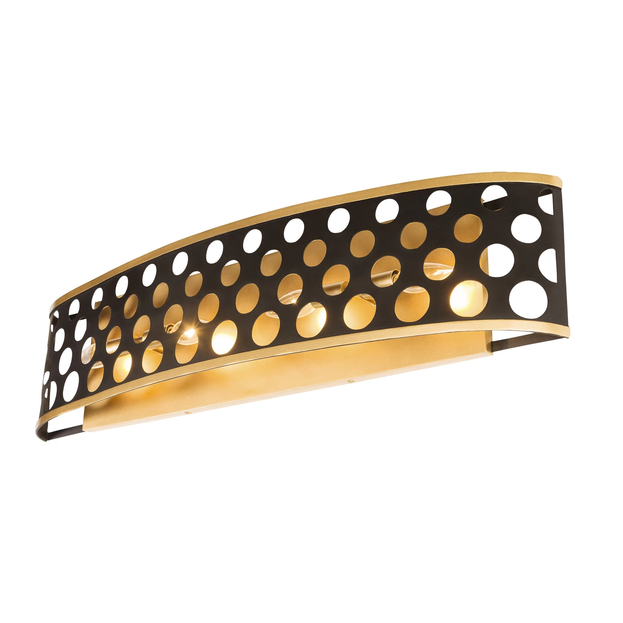 Bailey 346B04MBFG 4-Light Vanity Light - Matte Black/French Gold 4 Bailey 346B04MBFG 4-Light Vanity Light - Matte Black/French Gold - Image 2