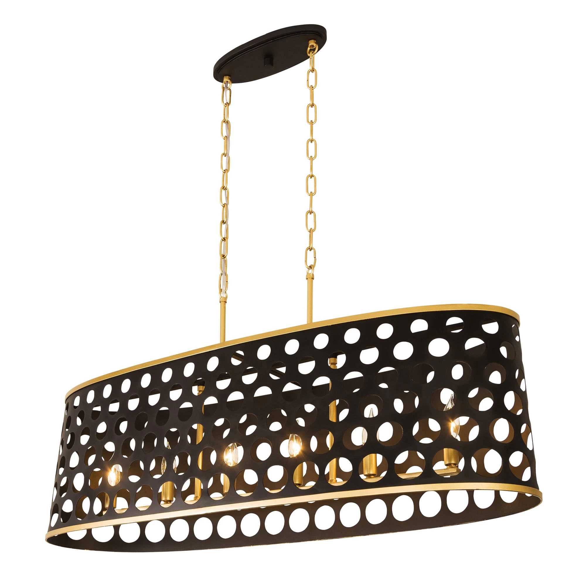 Bailey 346N06MBFG 6-Light Pendant Light - Matte Black/French Gold 3 Bailey 346N06MBFG 6-Light Pendant Light - Matte Black/French Gold