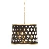 Bailey 346P03MBFG 3-Light Convertible Pendant/Semi-Flush - Matte Black/French Gold -Hanging Lighting 346P03MBFG