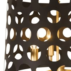 Bailey 346P03MBFG 3-Light Convertible Pendant/Semi-Flush - Matte Black/French Gold -Hanging Lighting 346P03MBFG 2