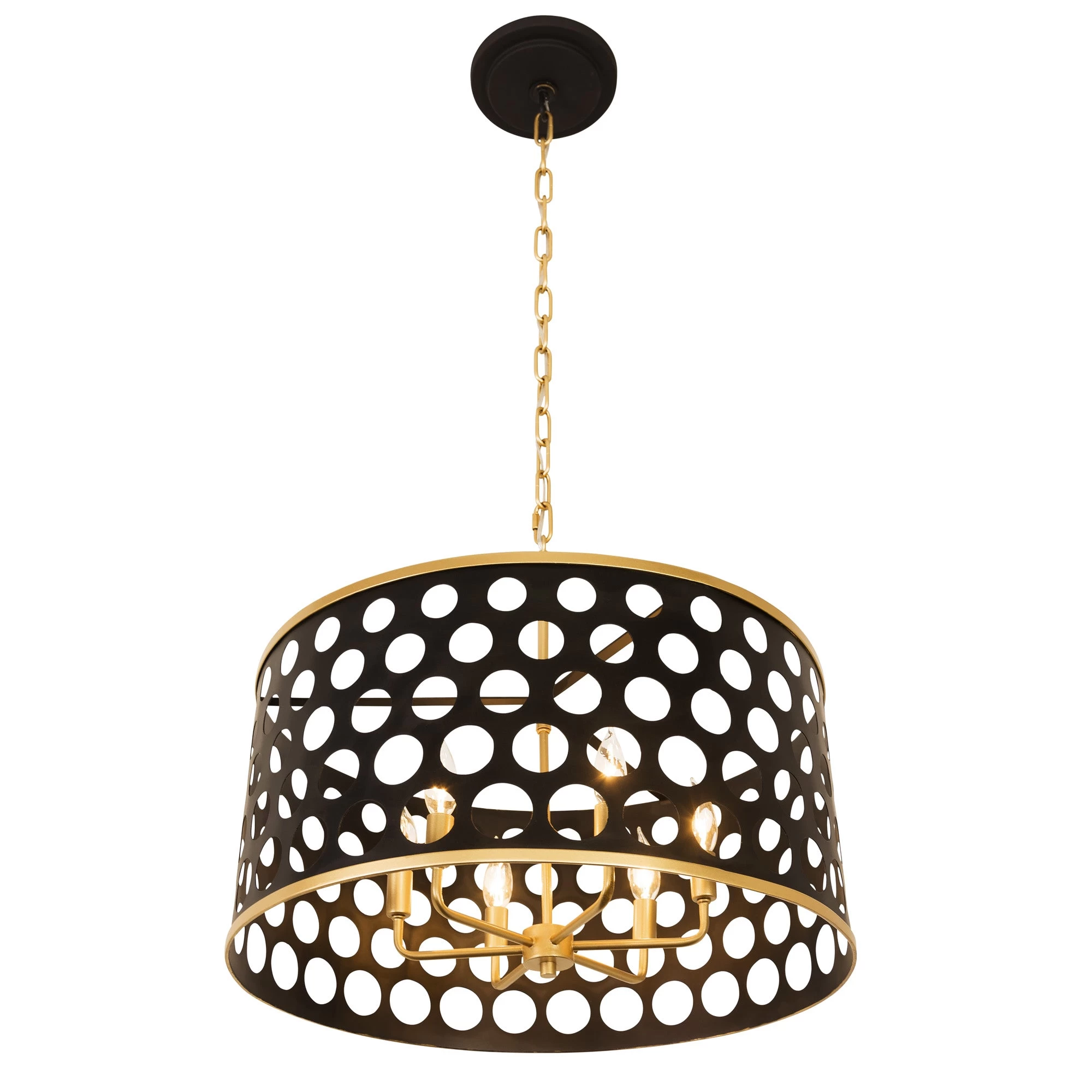Bailey 346P06MBFG 6-Light Pendant Light - Matte Black/French Gold 7 Bailey 346P06MBFG 6-Light Pendant Light - Matte Black/French Gold - Image 5