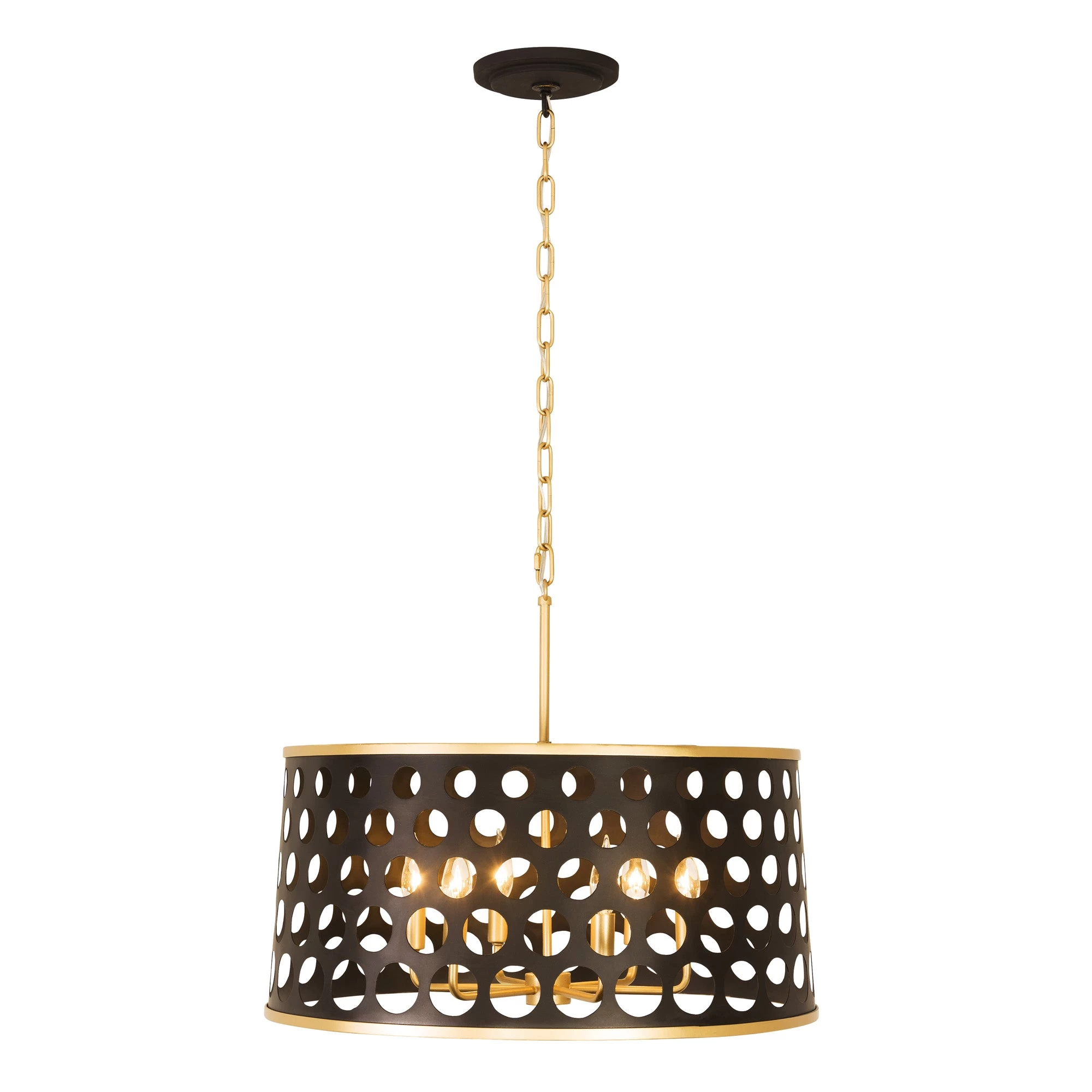 Bailey 346P06MBFG 6-Light Pendant Light - Matte Black/French Gold 4 Bailey 346P06MBFG 6-Light Pendant Light - Matte Black/French Gold - Image 2